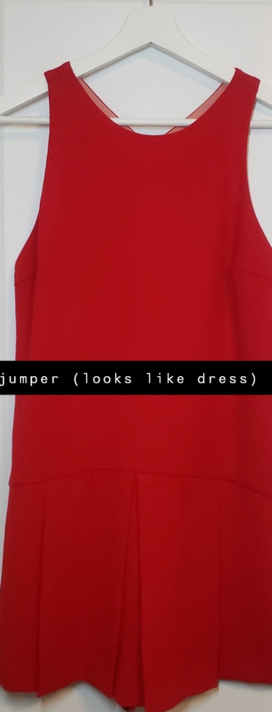 Bright red romper